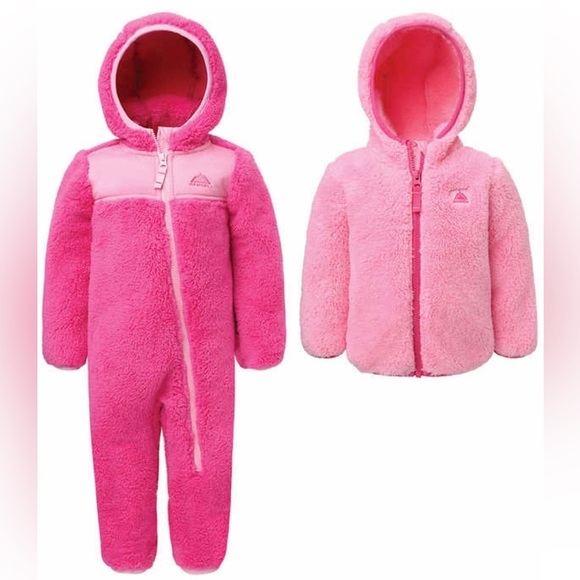 Kids Baby Girl Jacket Snozu Infant 2-piece Sz 18 Mos, 24 Mos Fleece Set Pink NWT - Picture 1 of 7